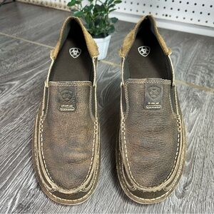 ARIAT Men's CRUISER Casual Slip-On LEATHER Loafers in Brown